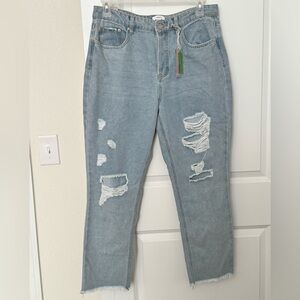 NWT Forever 21 Boyfriend Distressed Jeans - size 30